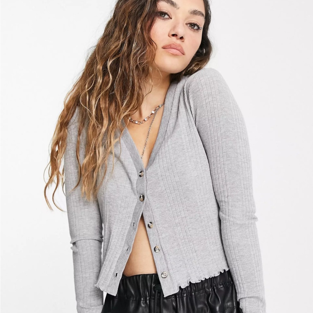 Topshop grey crop top